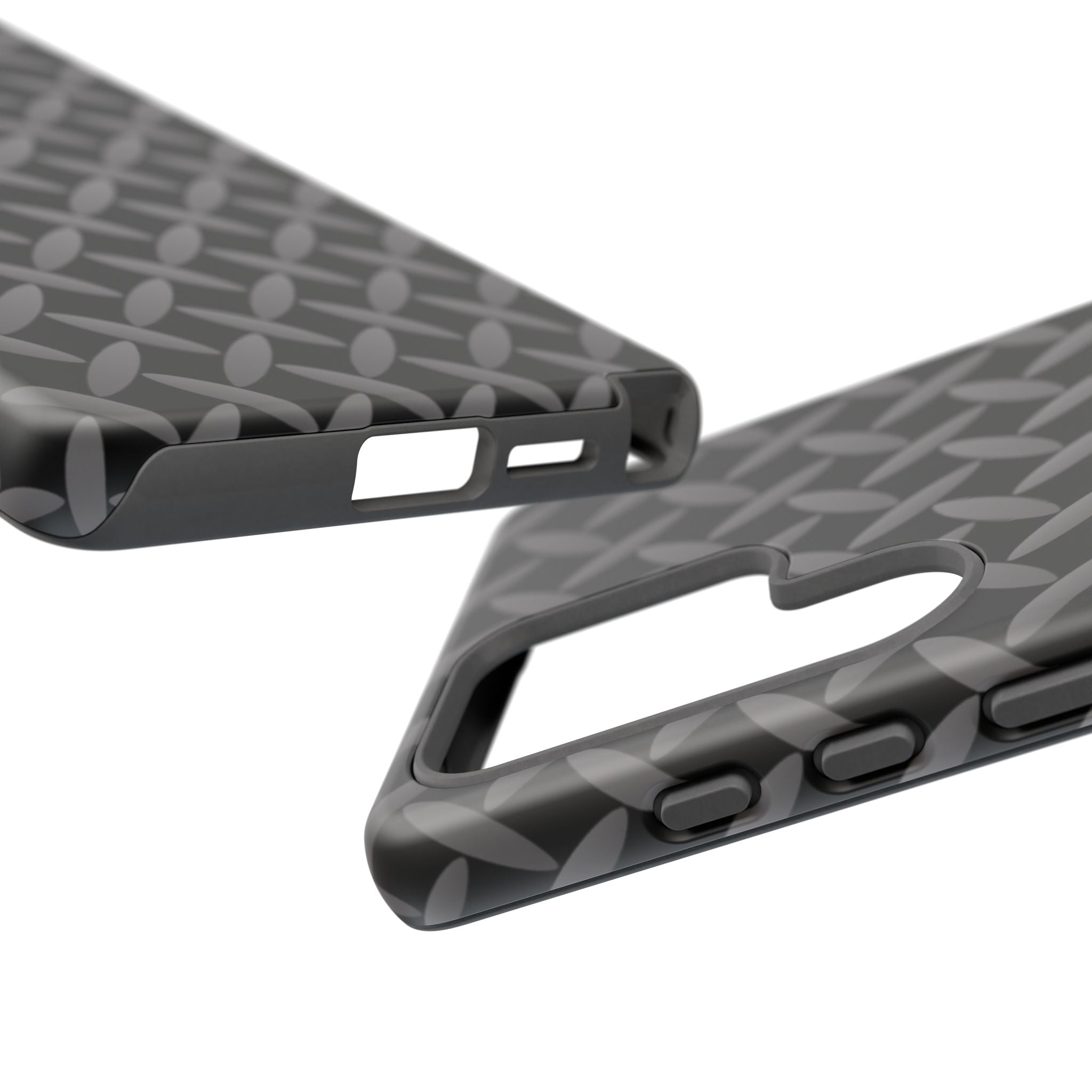 Durable Phone Case Black - Tough Cases with Stylish Diamond Plate Design - Samsung