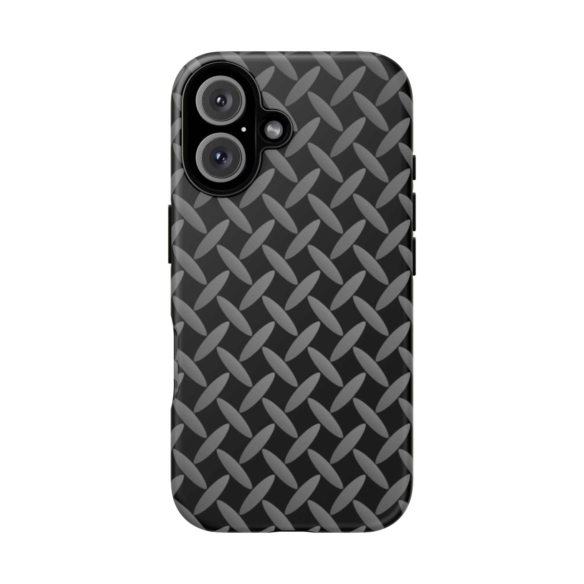 Durable Phone Case Black - Tough Cases with Stylish Diamond Plate Design - iPhones