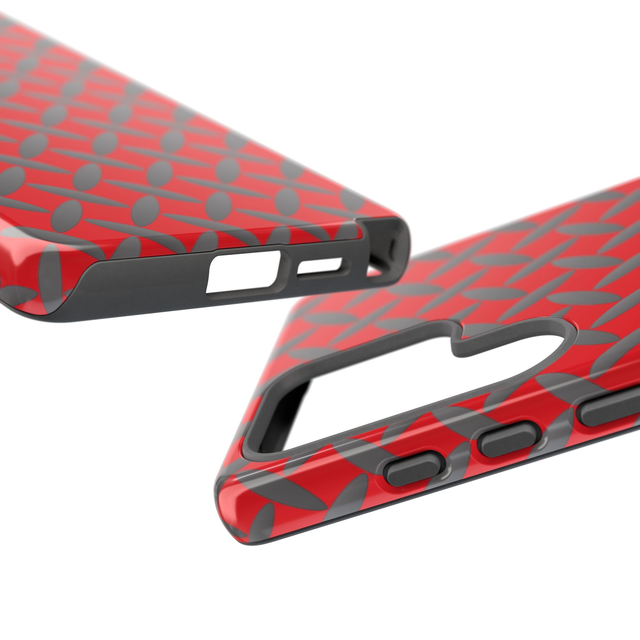 Durable Samsung Phone Case Red - Tough Cases with Stylish Diamond Plate Design