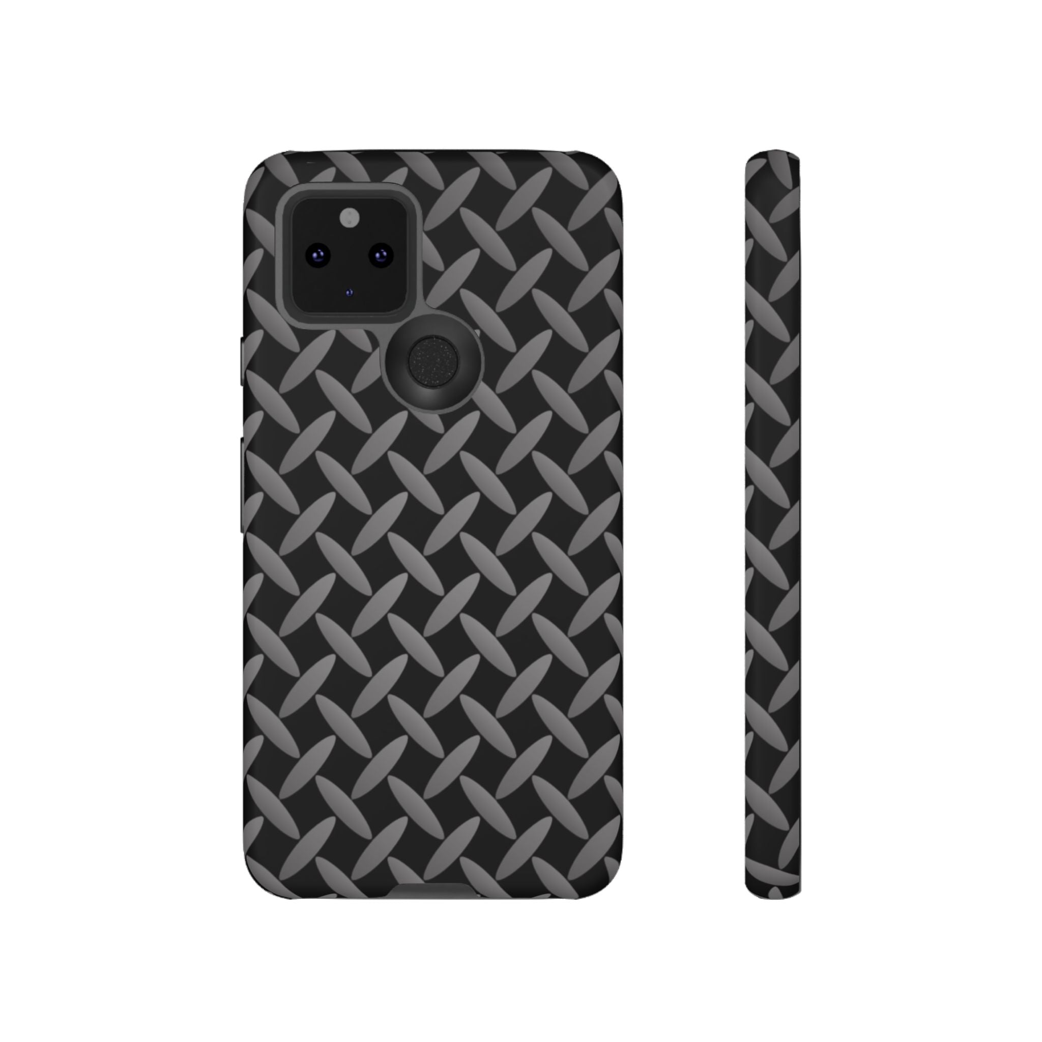 Durable Phone Case Black - Tough Cases with Stylish Diamond Plate Design - Google Phones