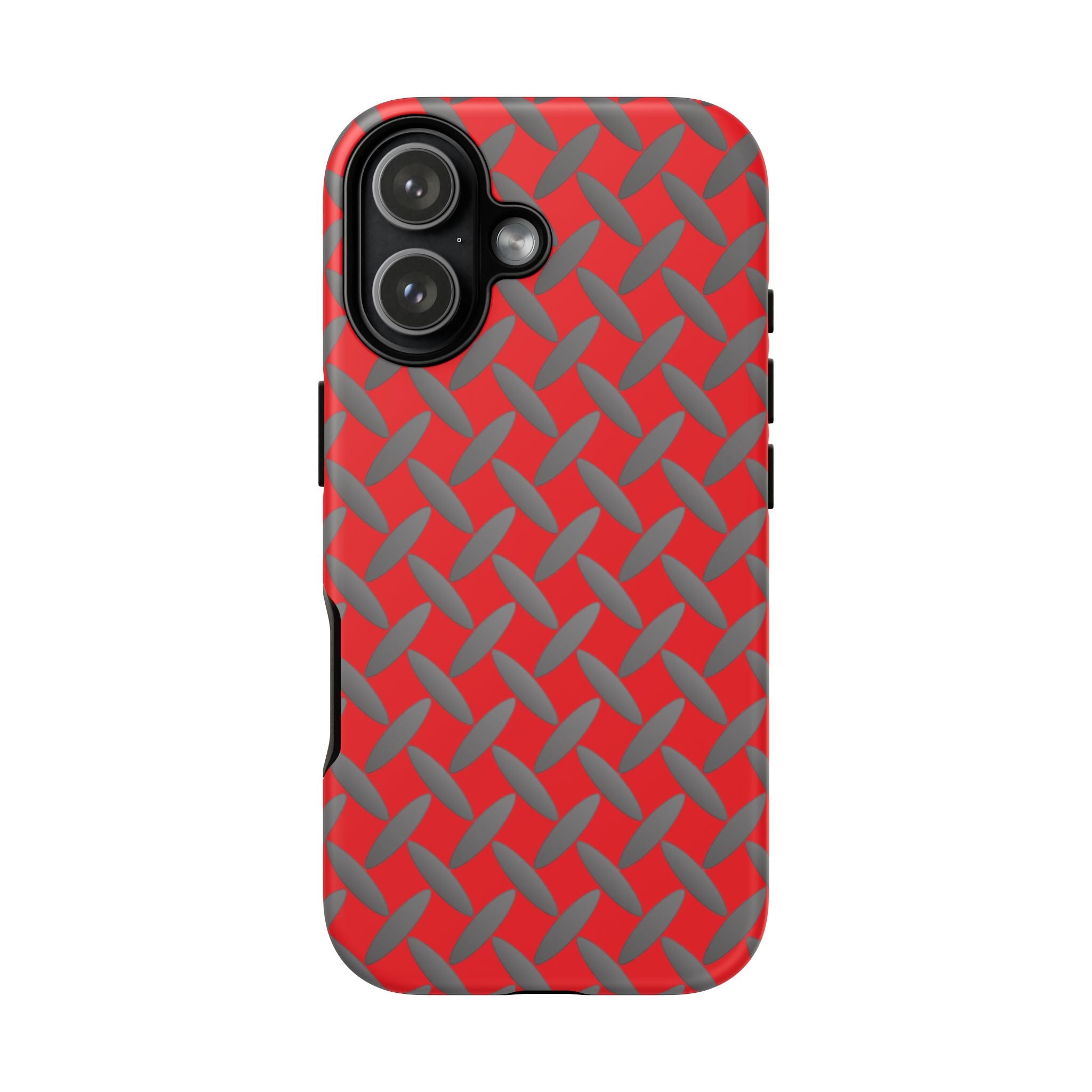 Durable Phone Case Red-iPhones Tough Cases with Stylish Diamond Plate Design