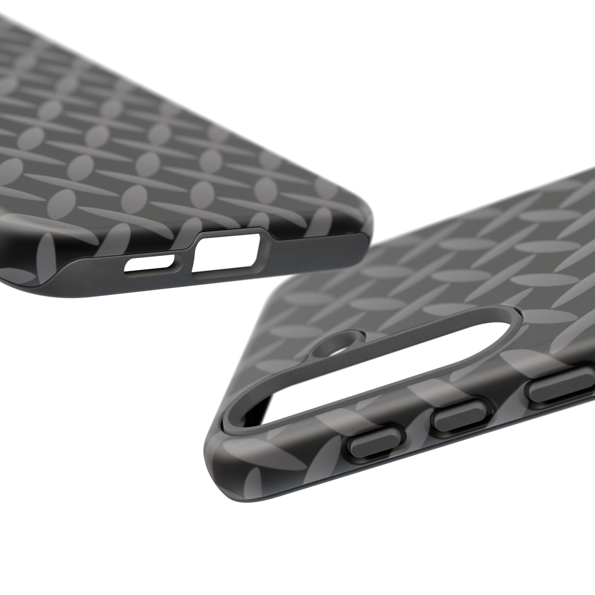 Durable Phone Case Black - Tough Cases with Stylish Diamond Plate Design - Samsung