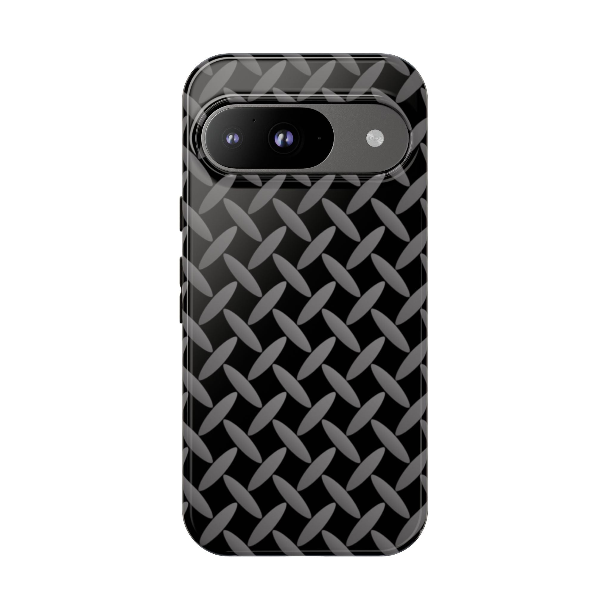 Durable Phone Case Black - Tough Cases with Stylish Diamond Plate Design - Google Phones