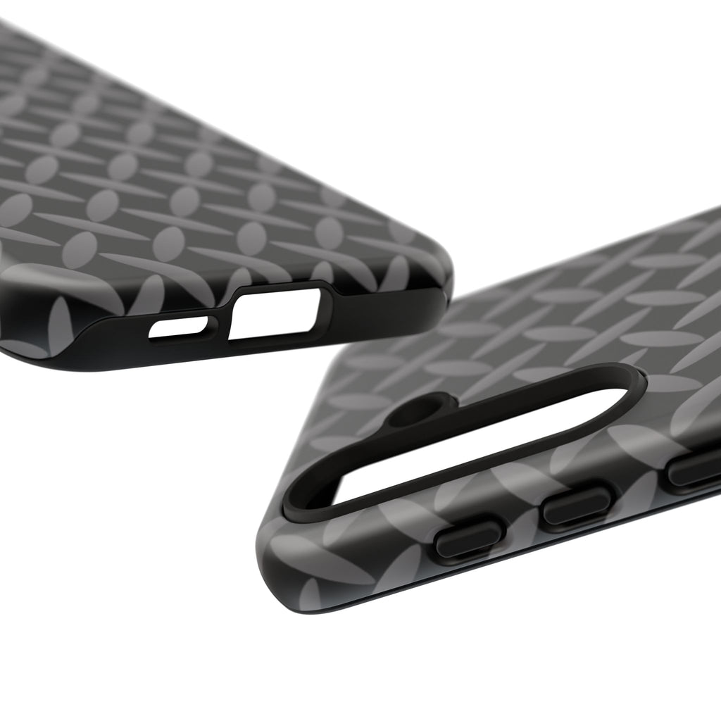 Durable Phone Case Black - Tough Cases with Stylish Diamond Plate Design - Samsung