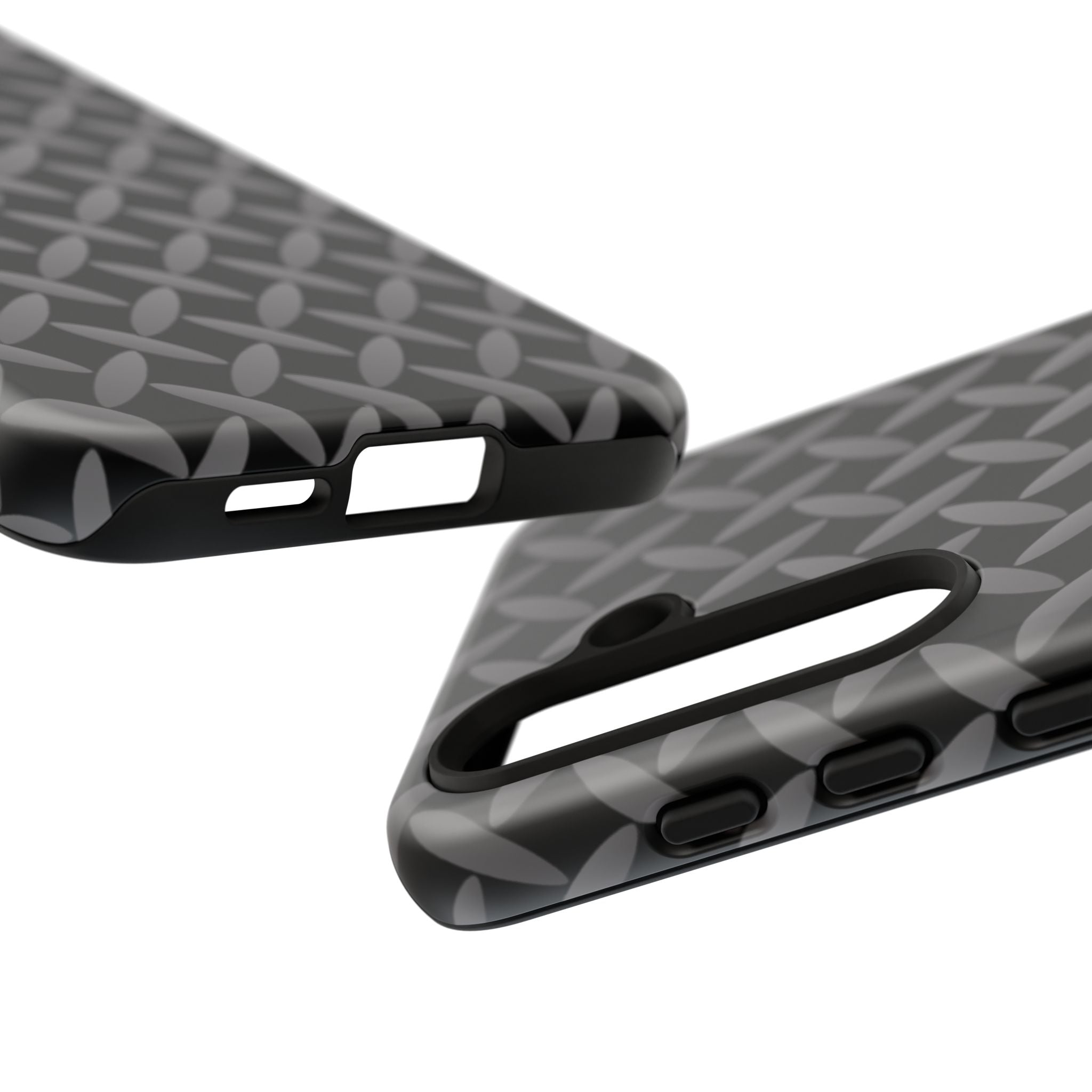 Durable Phone Case Black - Tough Cases with Stylish Diamond Plate Design - Samsung