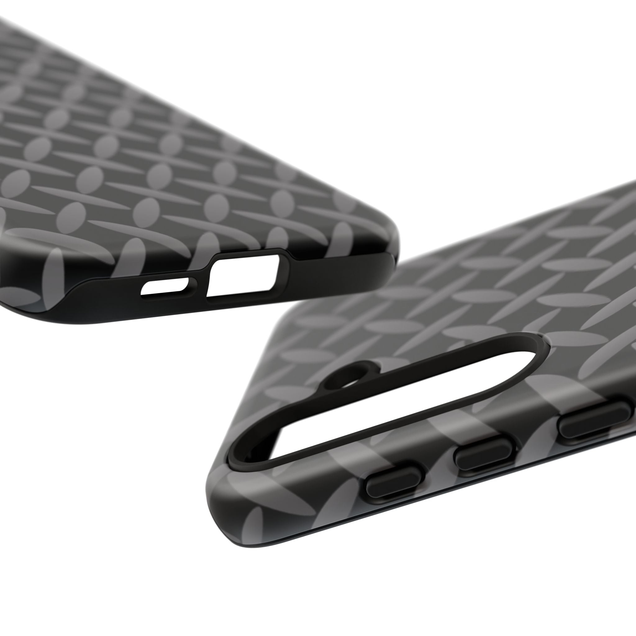 Durable Phone Case Black - Tough Cases with Stylish Diamond Plate Design - Samsung