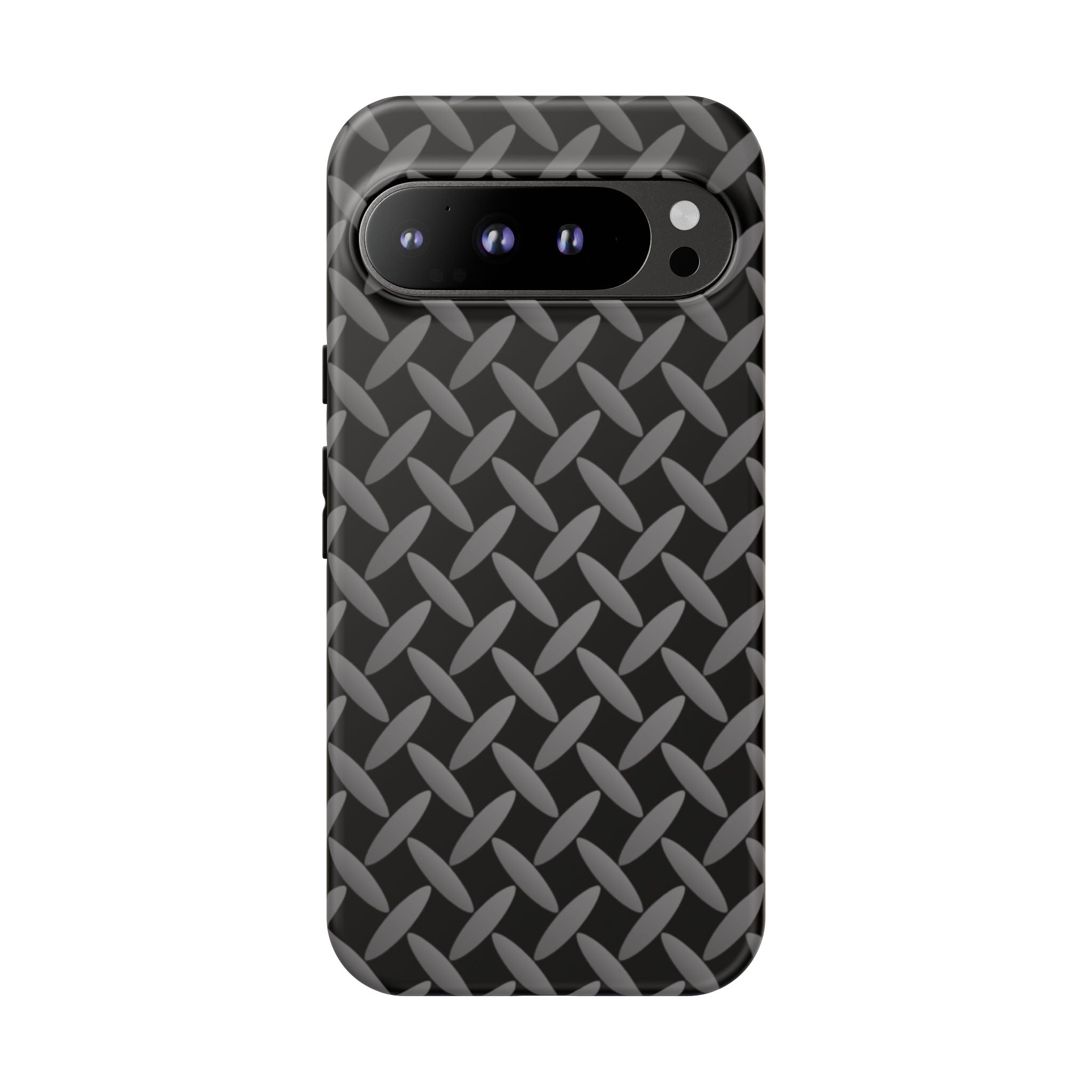 Durable Phone Case Black - Tough Cases with Stylish Diamond Plate Design - Google Phones