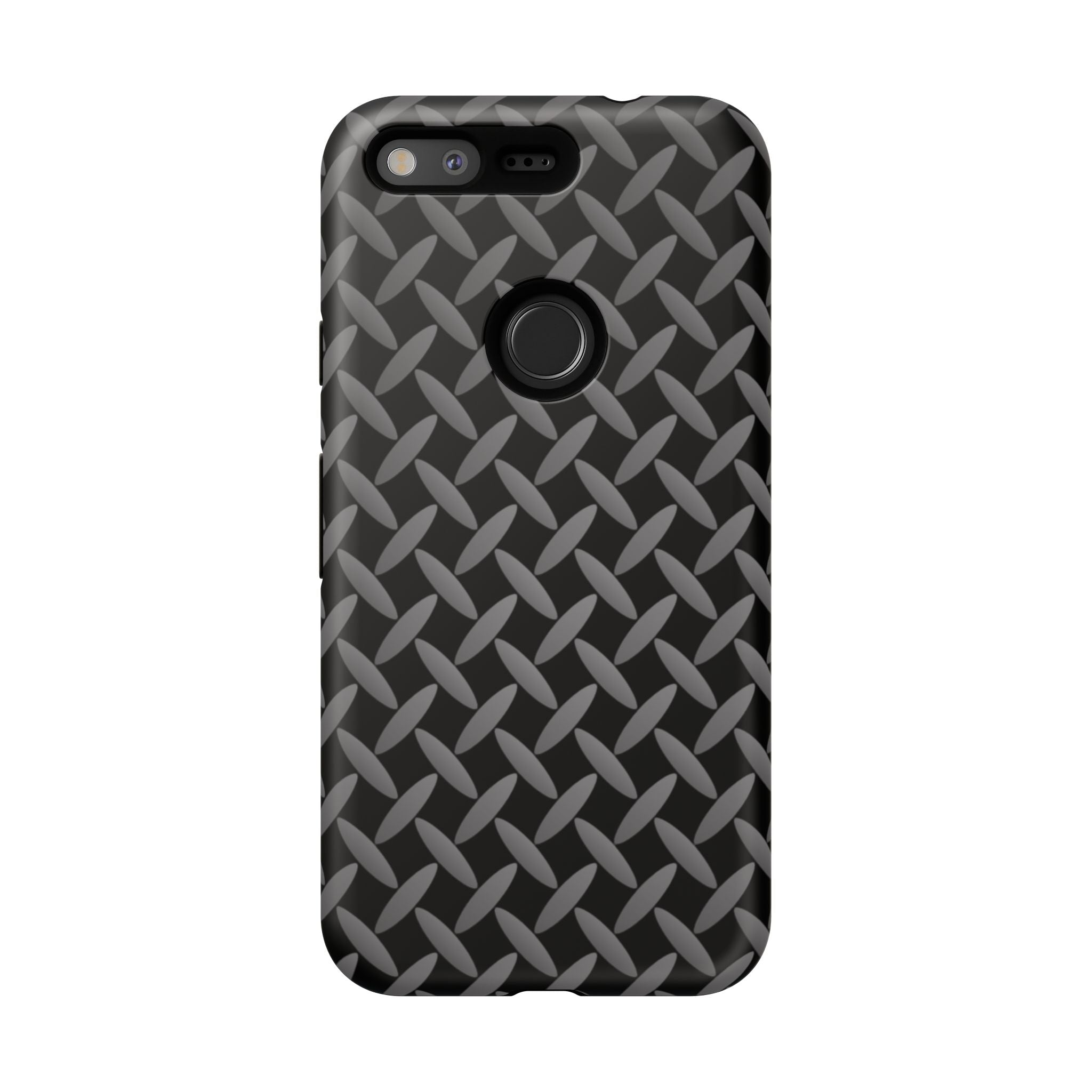 Durable Phone Case Black - Tough Cases with Stylish Diamond Plate Design - Google Phones