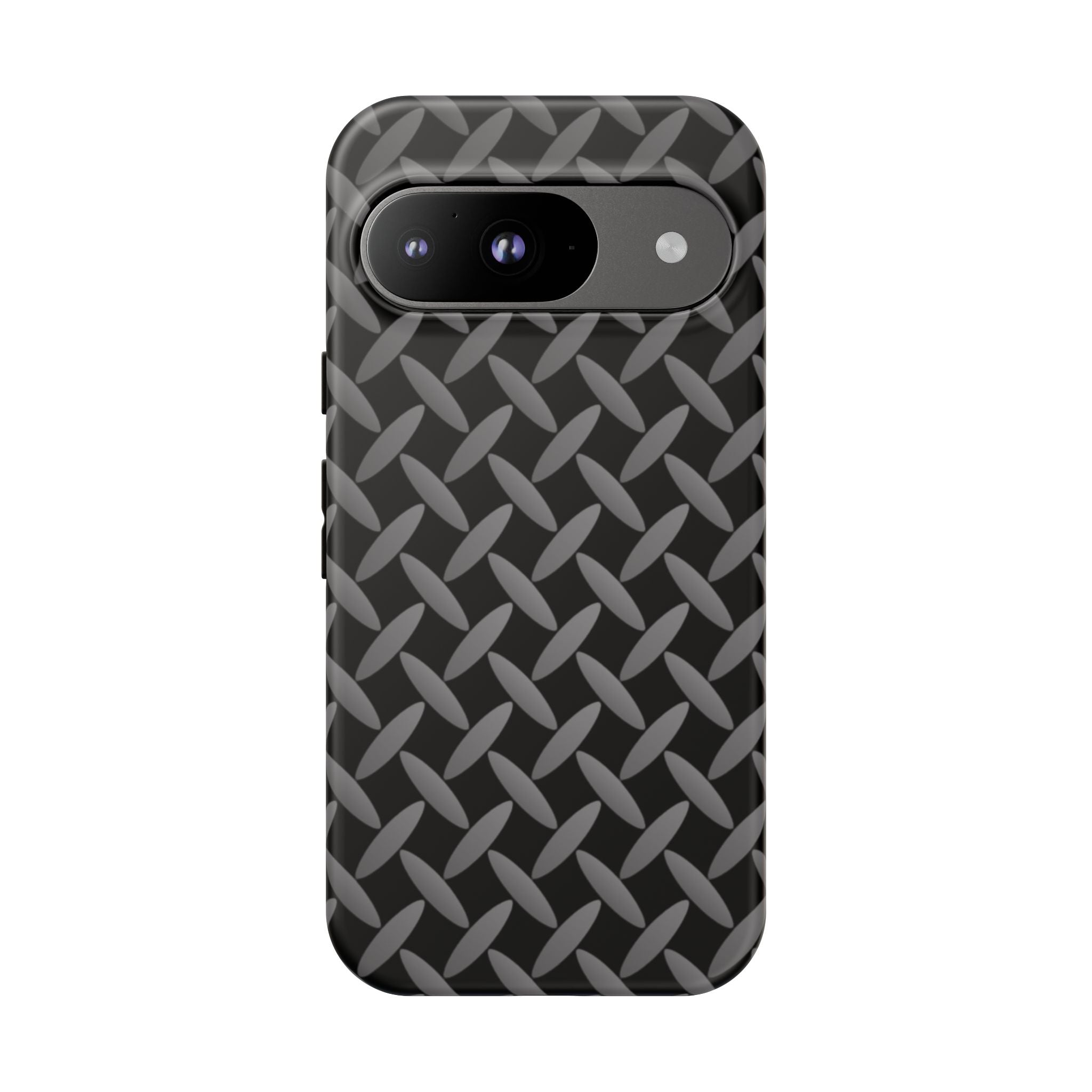 Durable Phone Case Black - Tough Cases with Stylish Diamond Plate Design - Google Phones