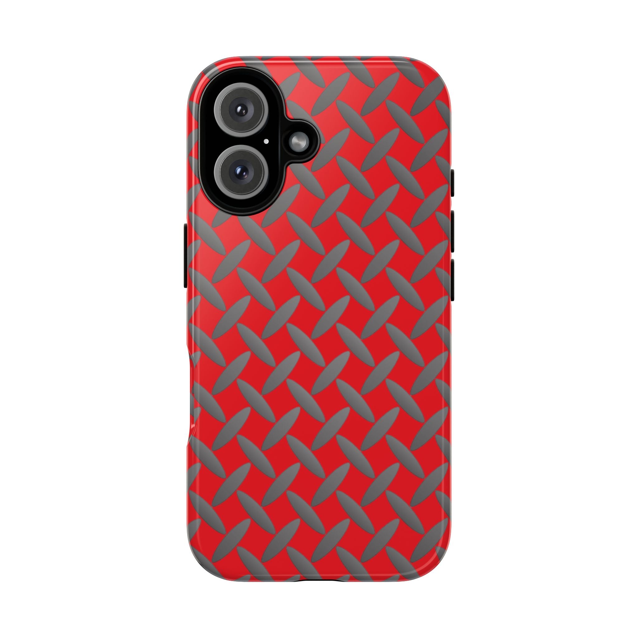 Durable Google Phones Phone Case Red - Tough Cases with Stylish Diamond Plate Design