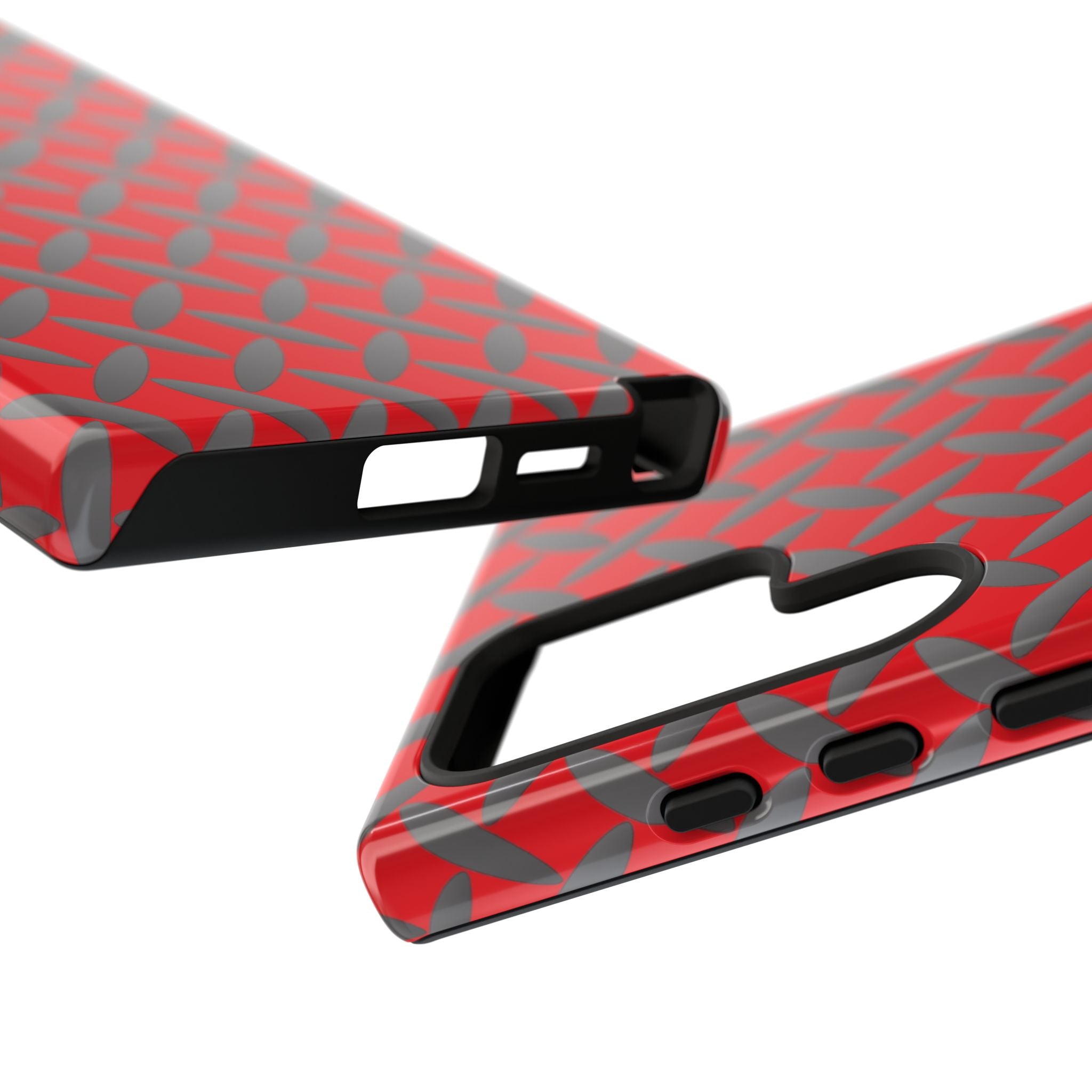 Durable Samsung Phone Case Red - Tough Cases with Stylish Diamond Plate Design