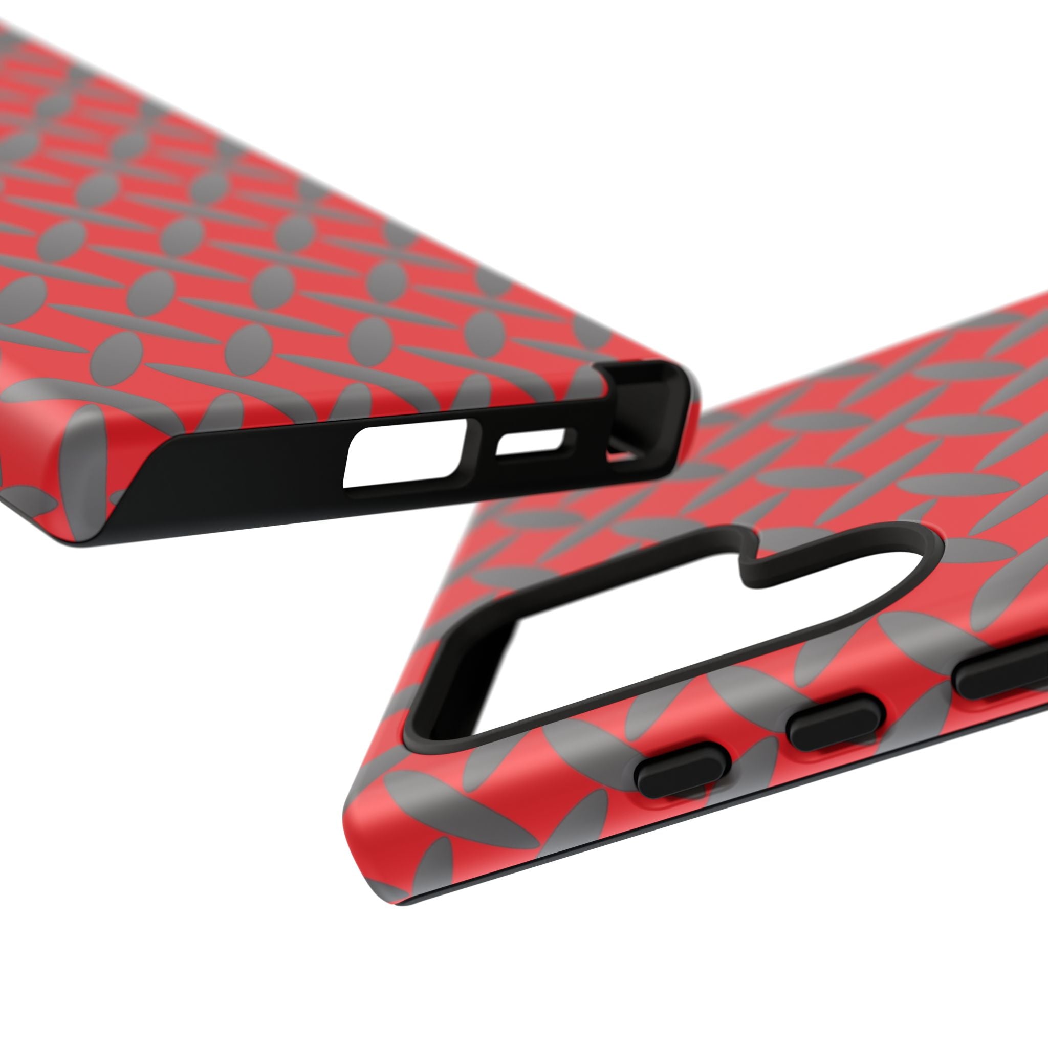 Durable Samsung Phone Case Red - Tough Cases with Stylish Diamond Plate Design