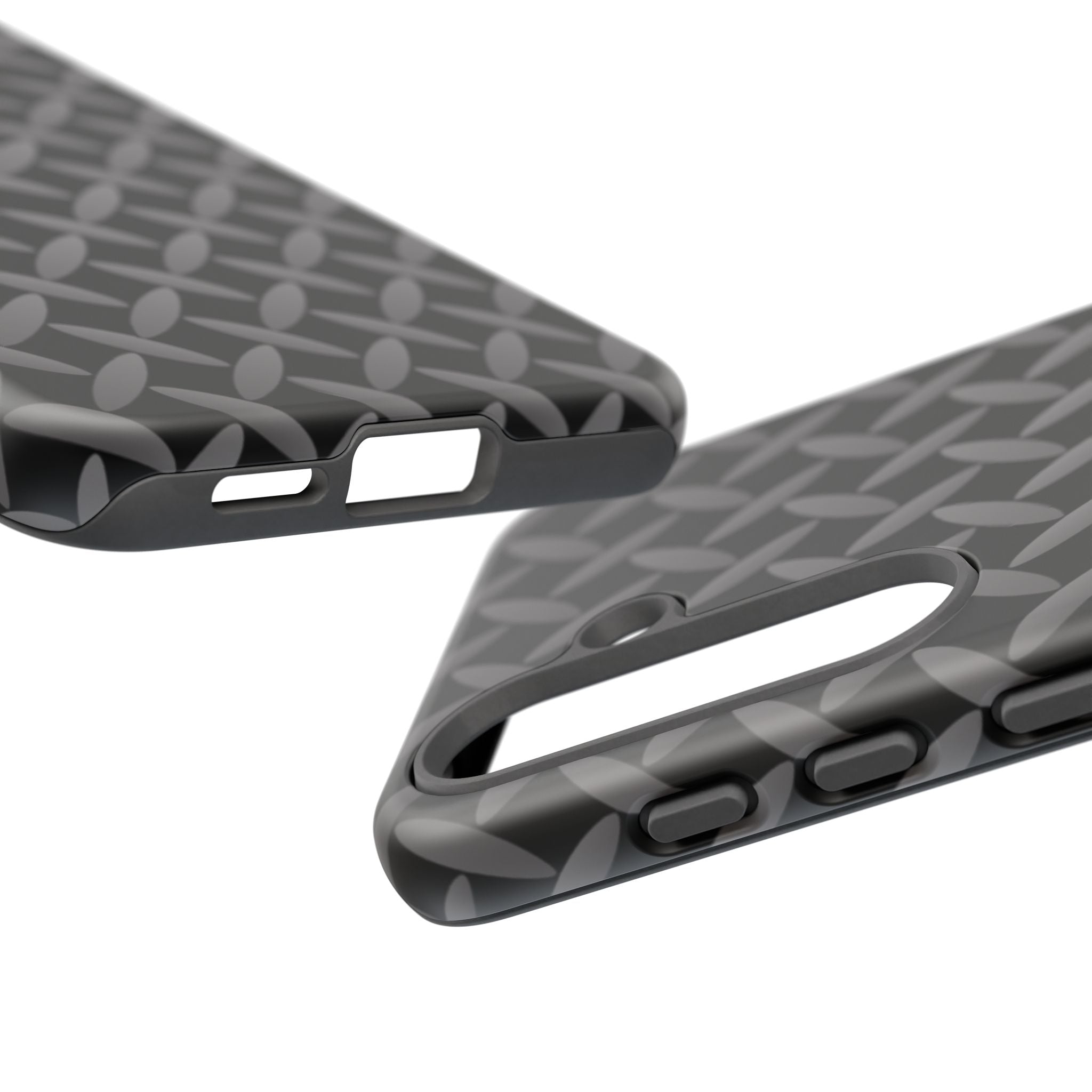 Durable Phone Case Black - Tough Cases with Stylish Diamond Plate Design - Samsung