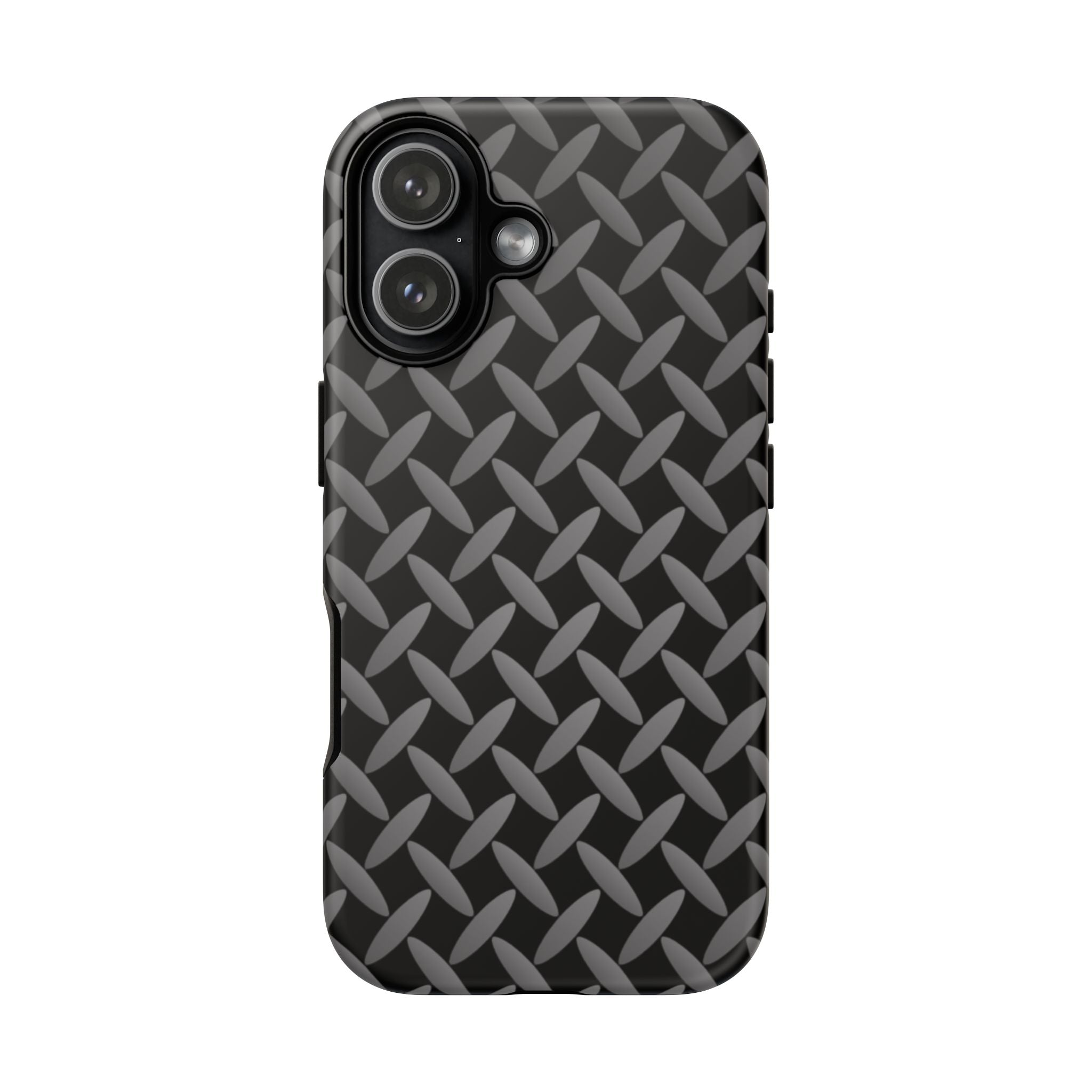Durable Phone Case Black - Tough Cases with Stylish Diamond Plate Design - iPhones