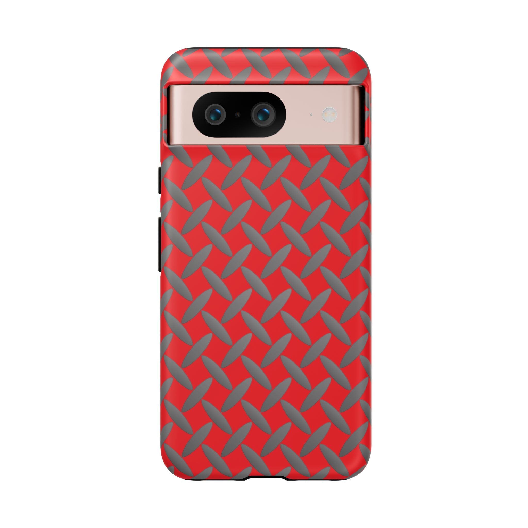 Durable Google Phones Phone Case Red - Tough Cases with Stylish Diamond Plate Design
