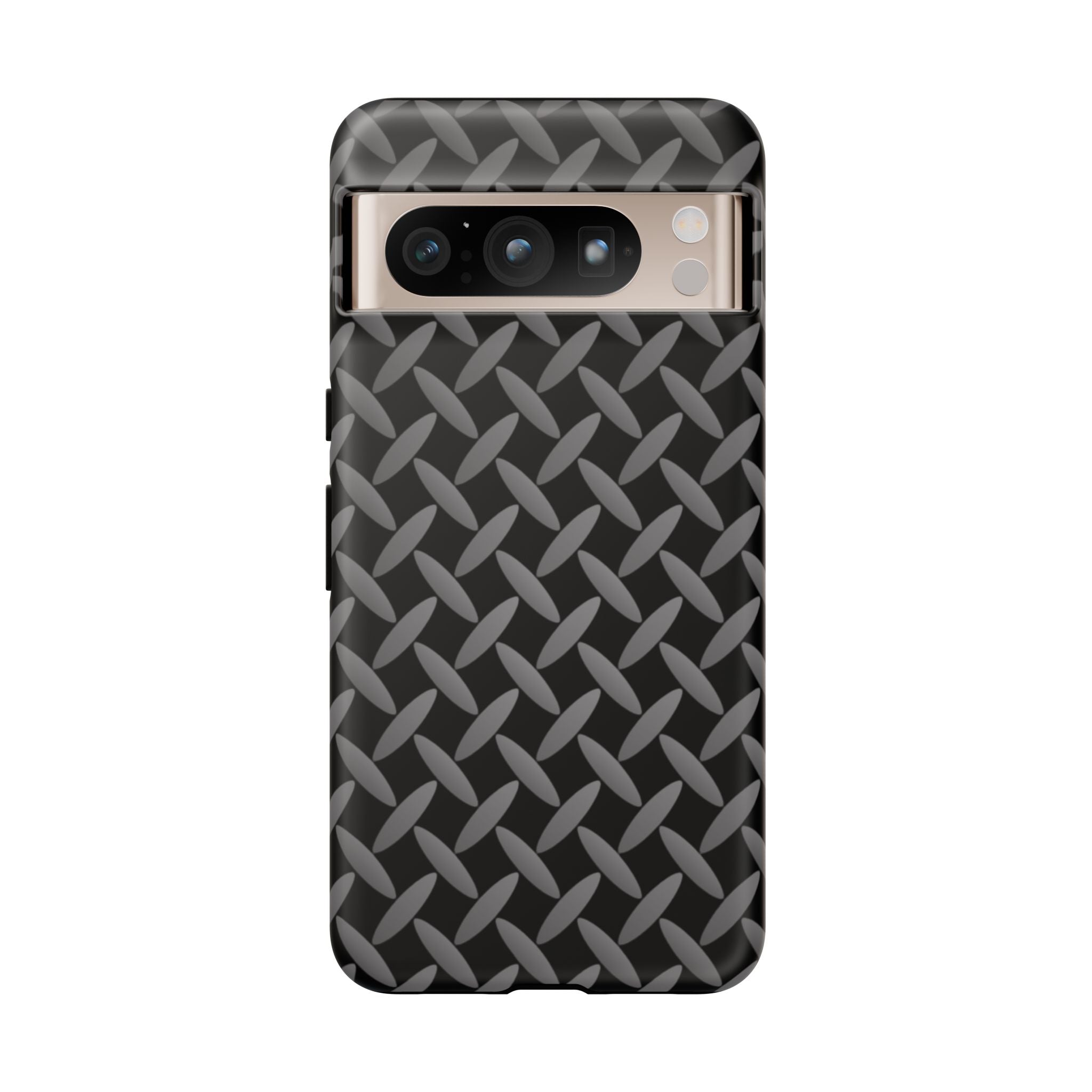 Durable Phone Case Black - Tough Cases with Stylish Diamond Plate Design - Google Phones