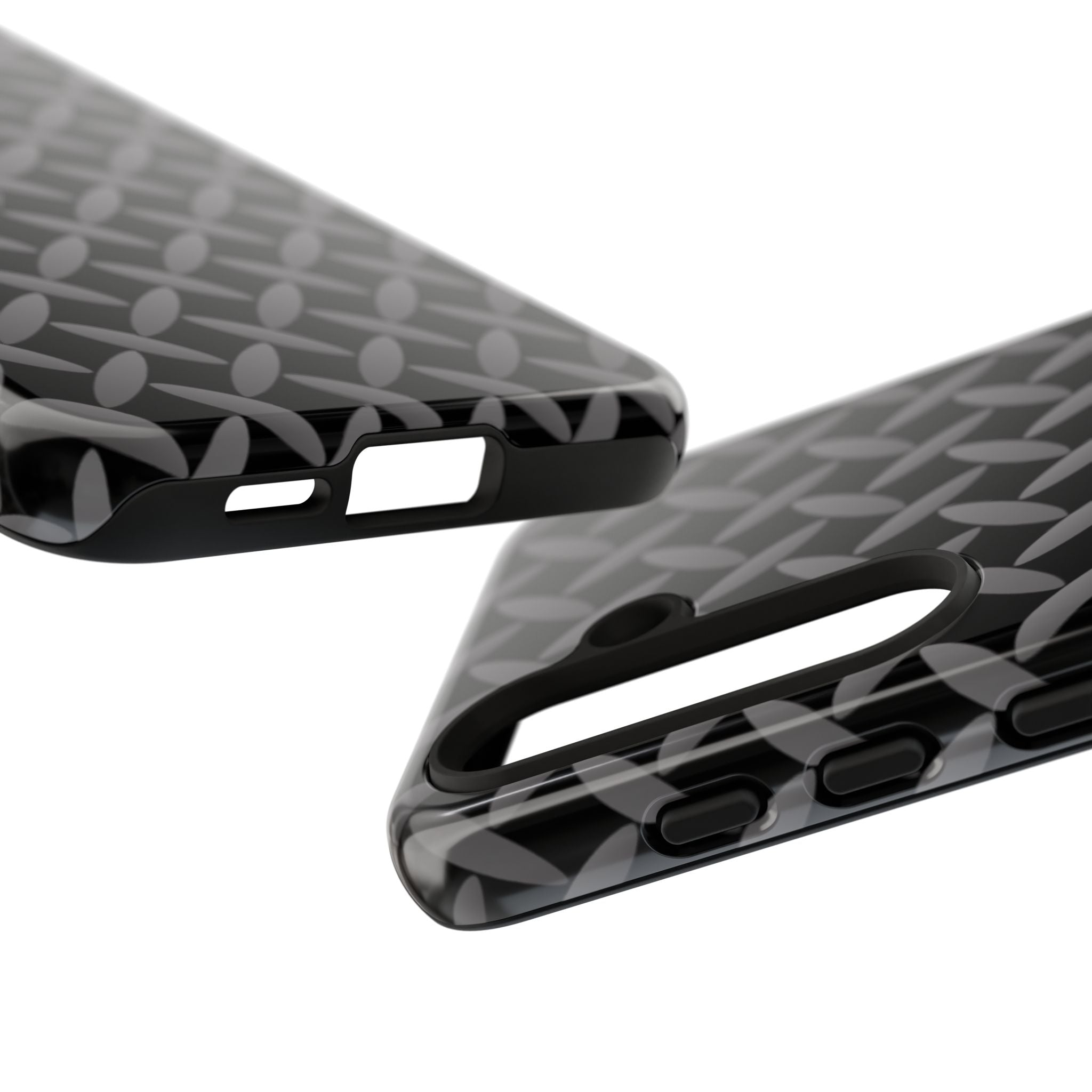 Durable Phone Case Black - Tough Cases with Stylish Diamond Plate Design - Samsung