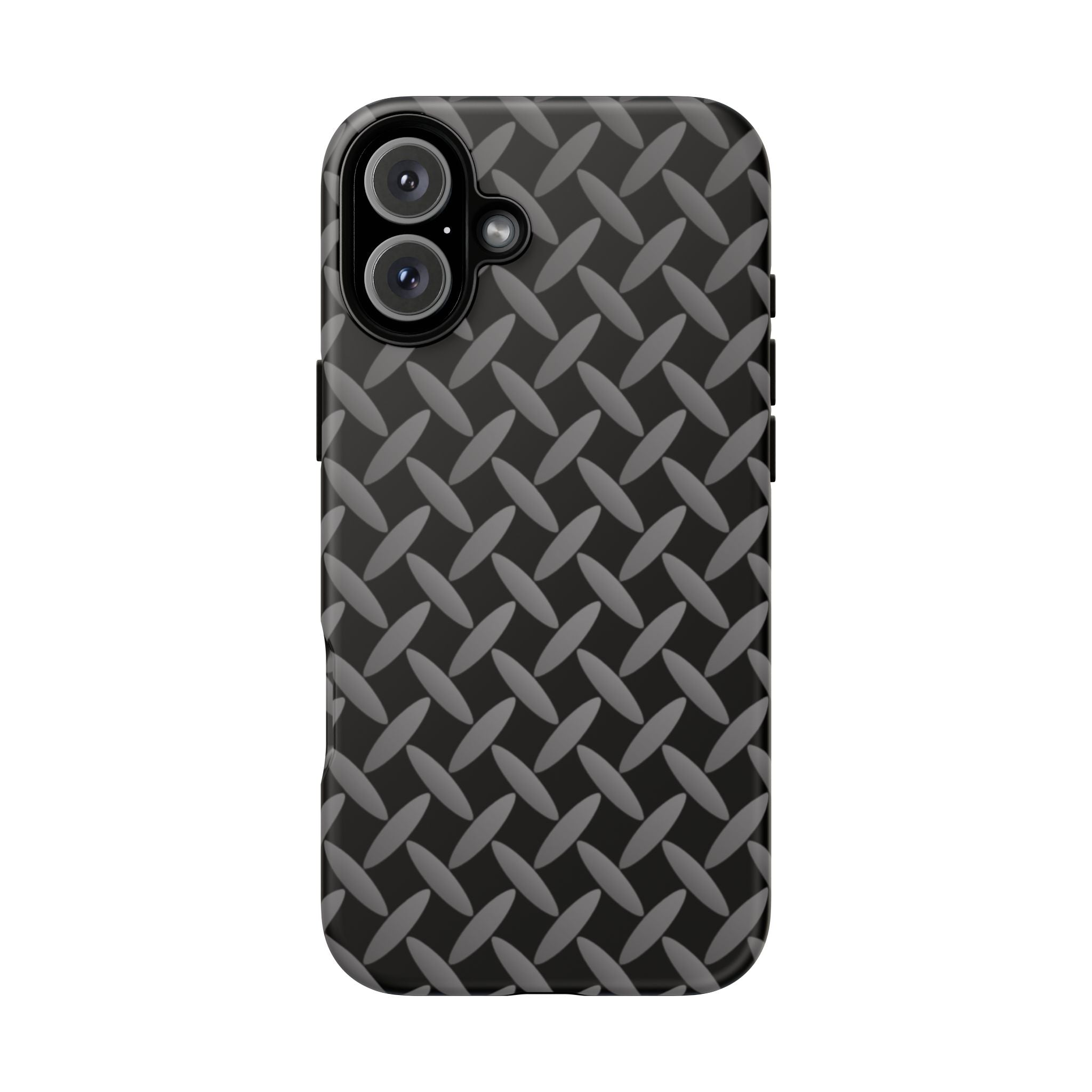 Durable Phone Case Black - Tough Cases with Stylish Diamond Plate Design - iPhones