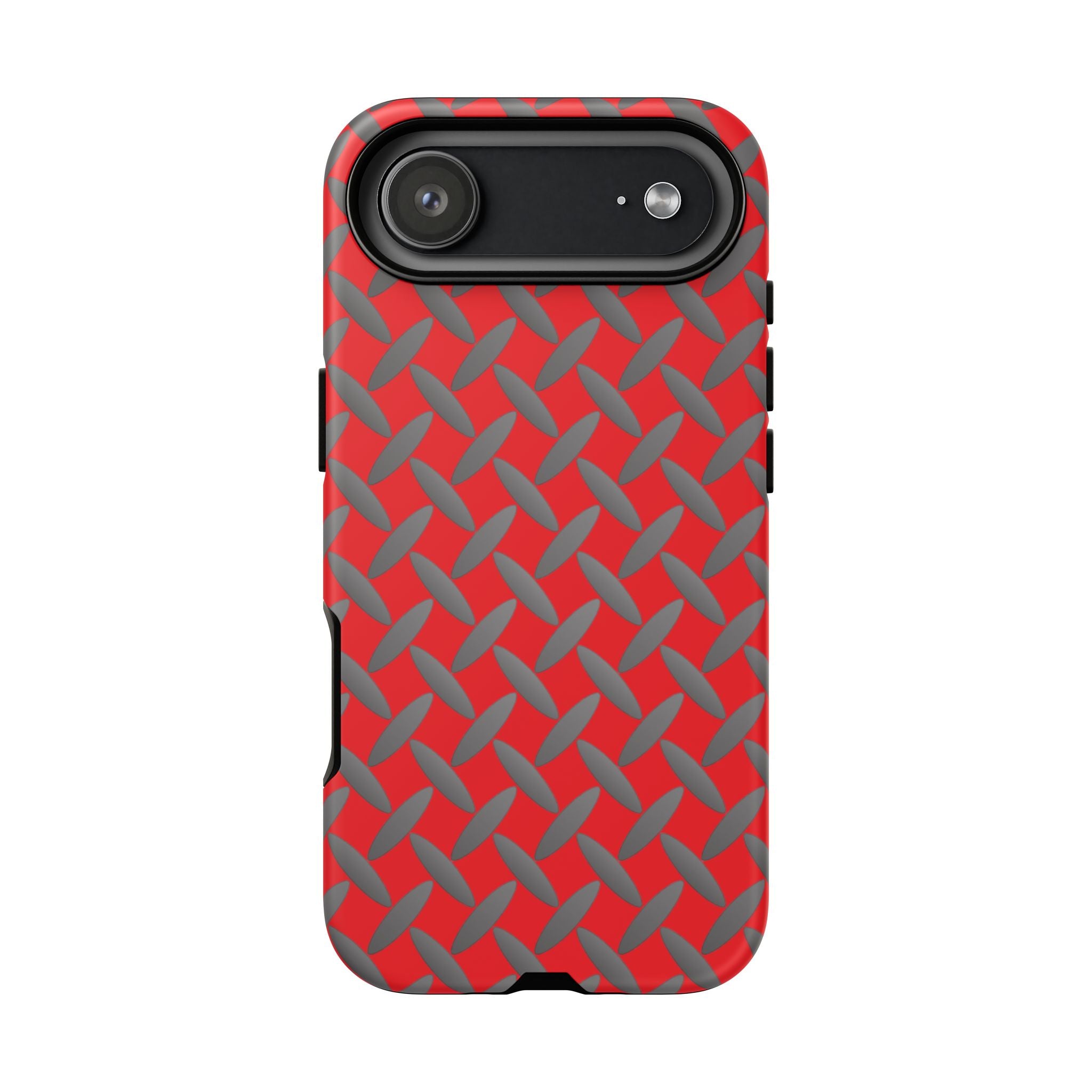 Durable Phone Case Red-iPhones Tough Cases with Stylish Diamond Plate Design