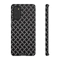 Durable Phone Case Black - Tough Cases with Stylish Diamond Plate Design - Samsung