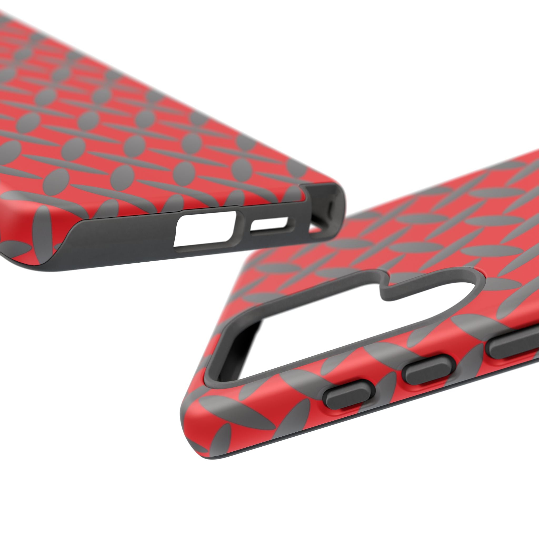 Durable Samsung Phone Case Red - Tough Cases with Stylish Diamond Plate Design