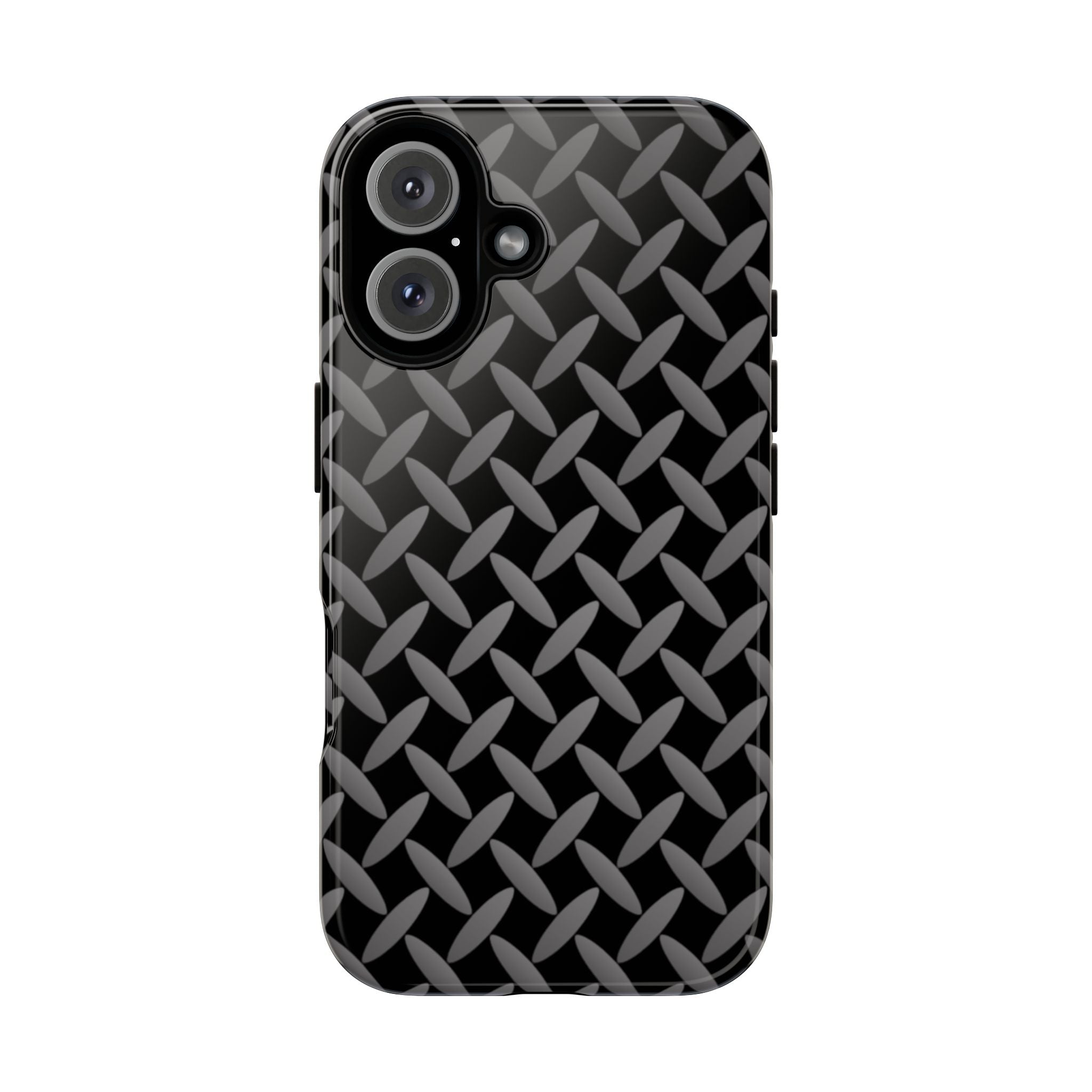 Durable Phone Case Black - Tough Cases with Stylish Diamond Plate Design - Samsung