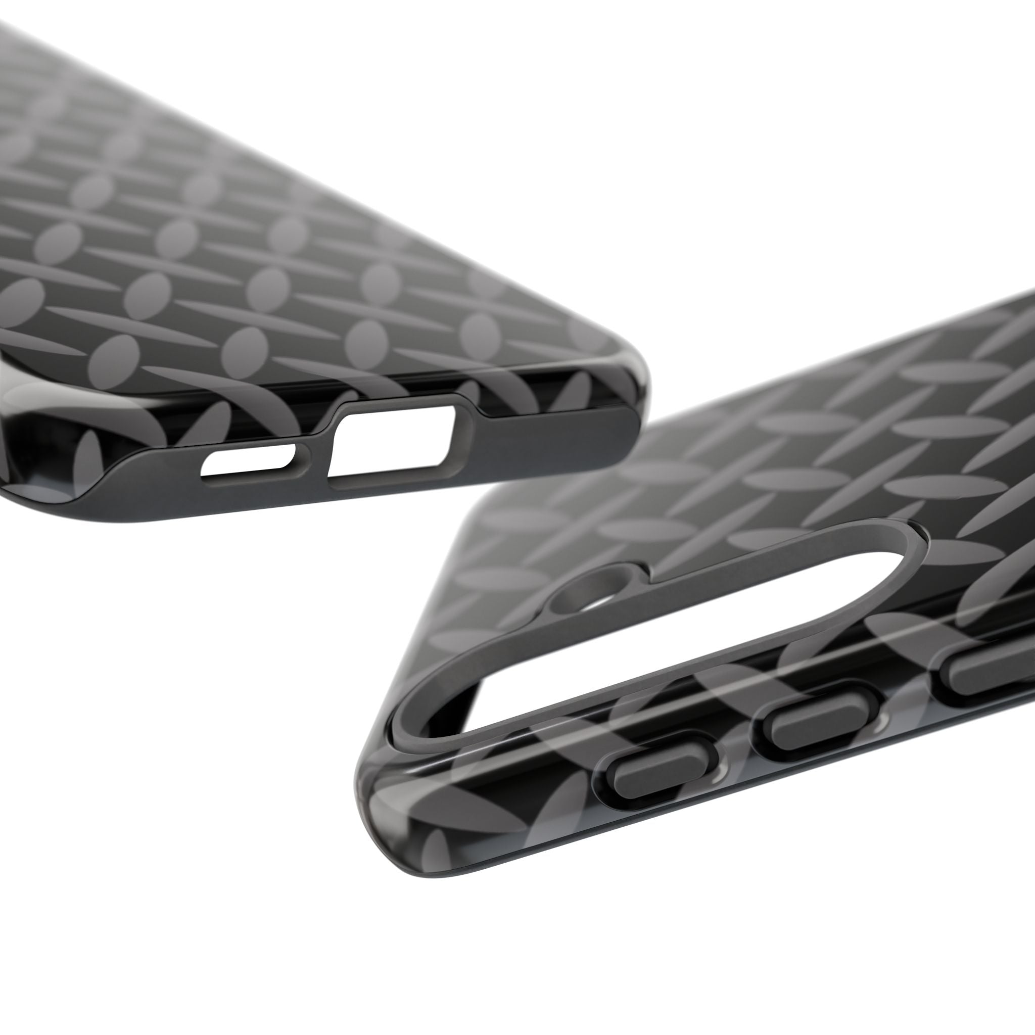 Durable Phone Case Black - Tough Cases with Stylish Diamond Plate Design - Samsung