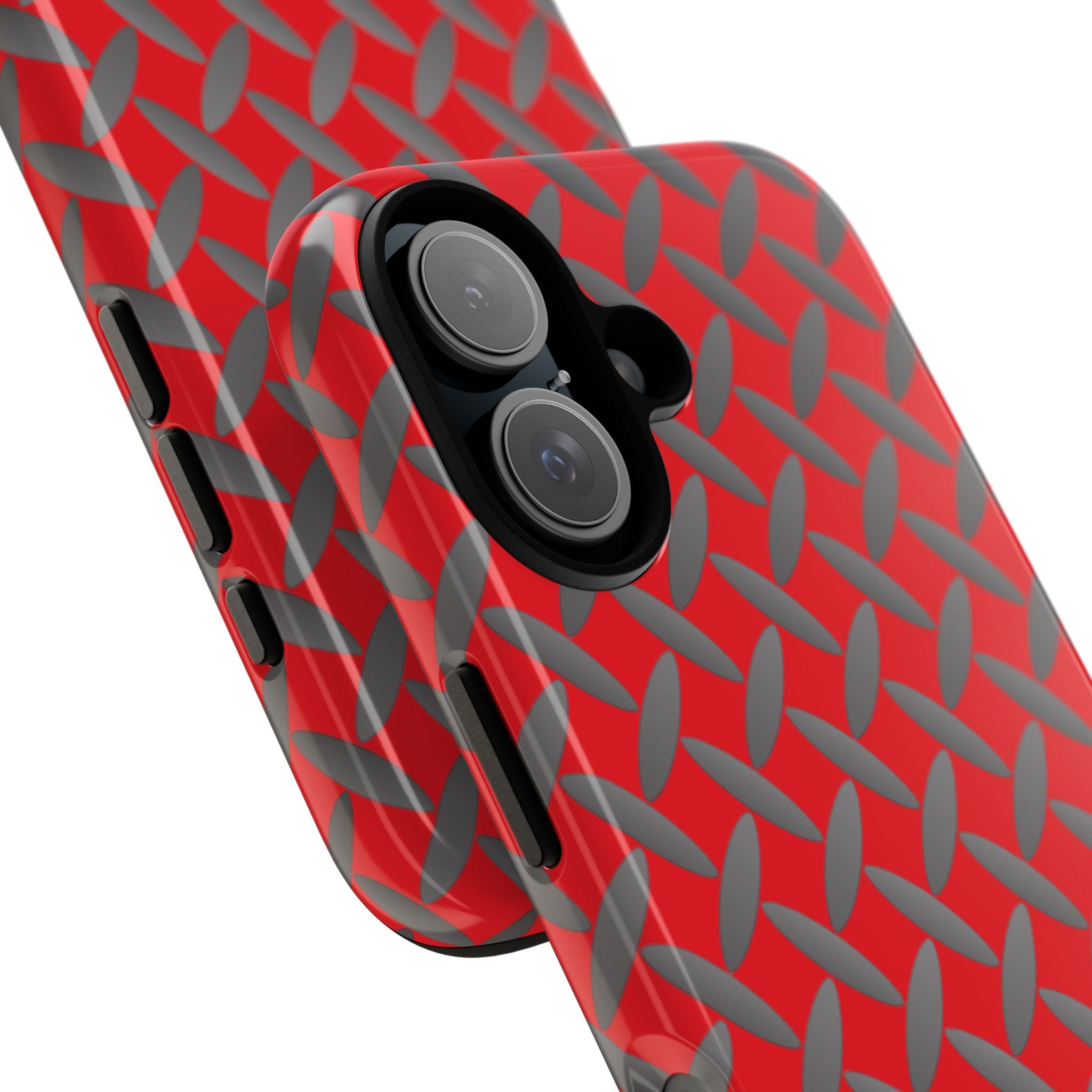Durable Google Phones Phone Case Red - Tough Cases with Stylish Diamond Plate Design
