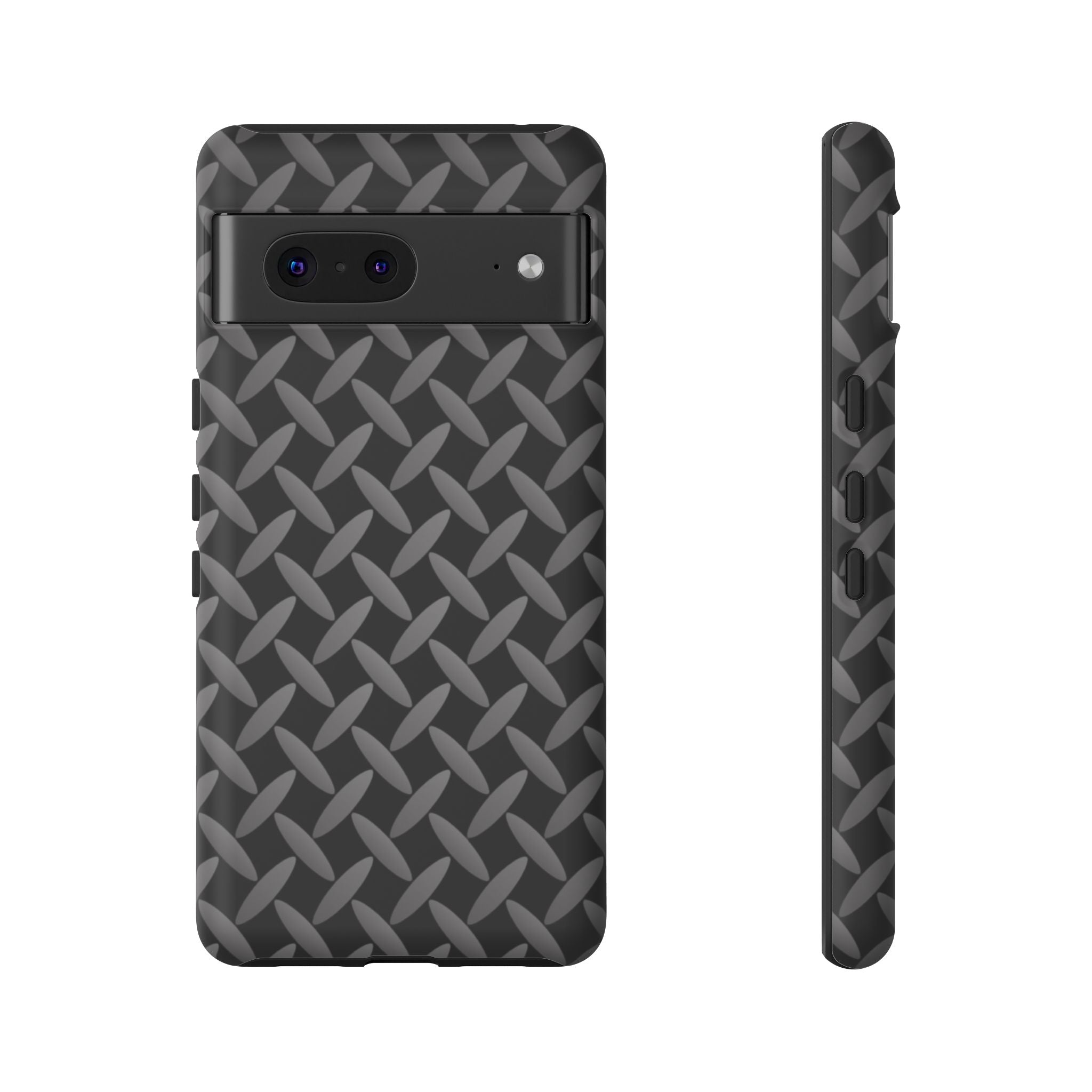 Durable Phone Case Black - Tough Cases with Stylish Diamond Plate Design - Google Phones