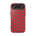 Durable Phone Case Red-iPhones Tough Cases with Stylish Diamond Plate Design
