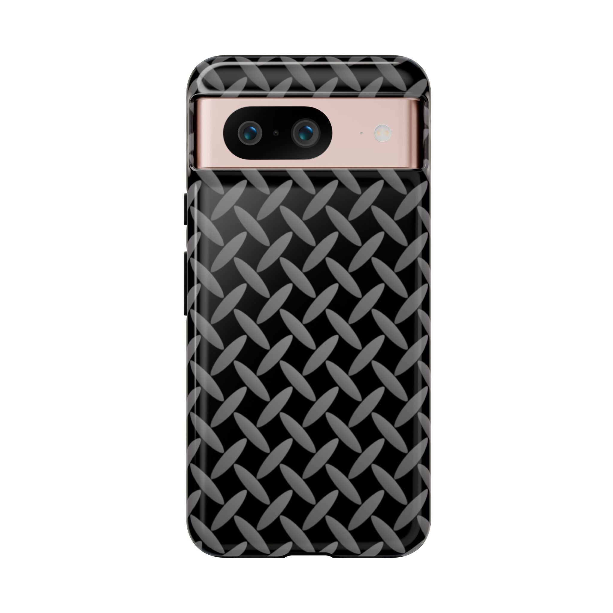 Durable Phone Case Black - Tough Cases with Stylish Diamond Plate Design - Google Phones