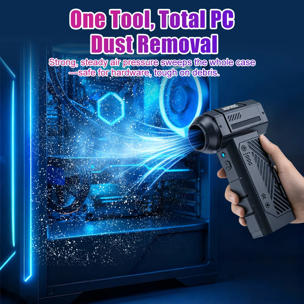 Handheld Turbo Jet Fan 130000RPM Violent Fan Adjustable Cleaning Blower Tool High Speed Portable Powerful Air Blower With Brush