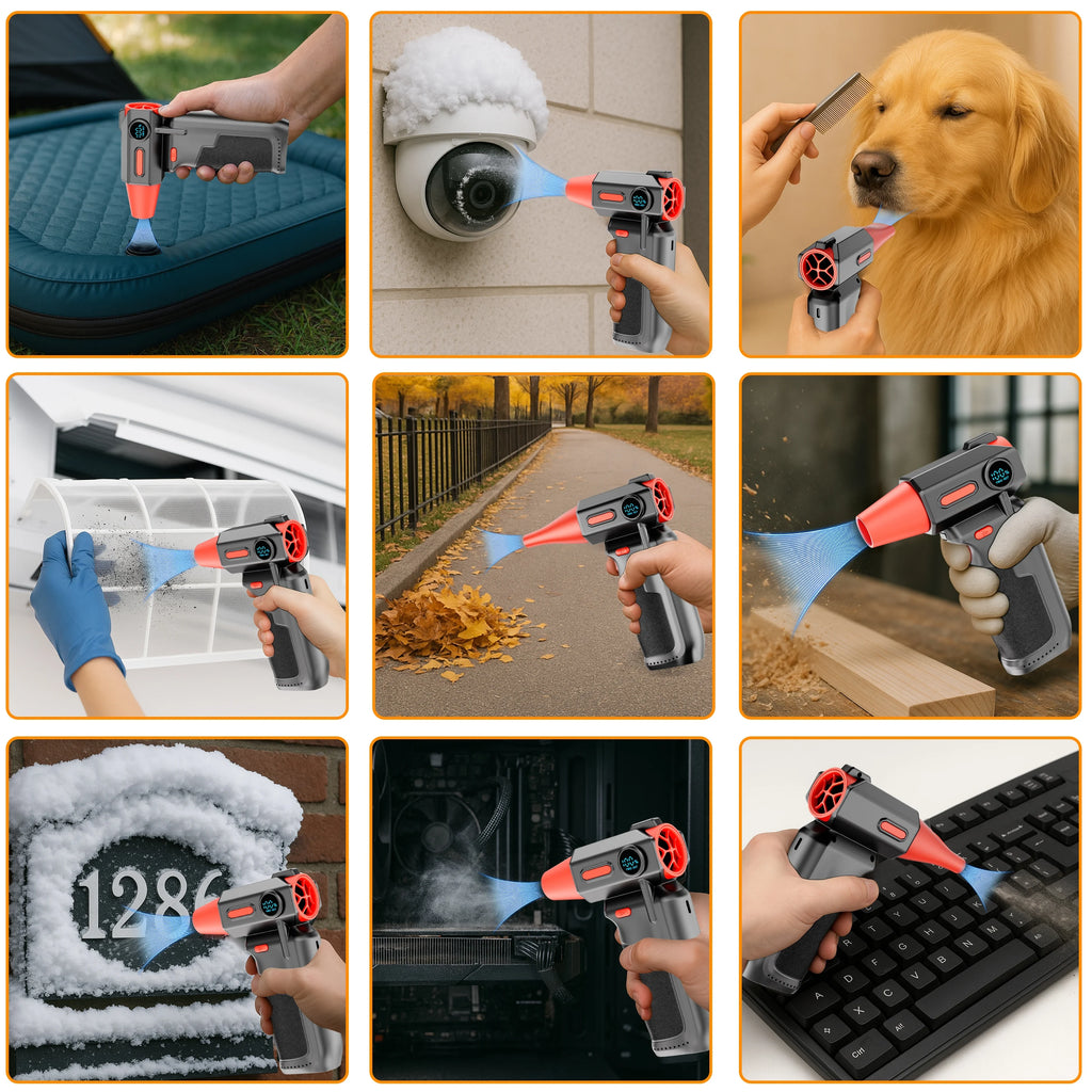 Handheld Turbo Fan For Car RV Truck Trailer Cleaning Jet Blower Tool Powerful Air Blower Electric Air Duster Rechargeable