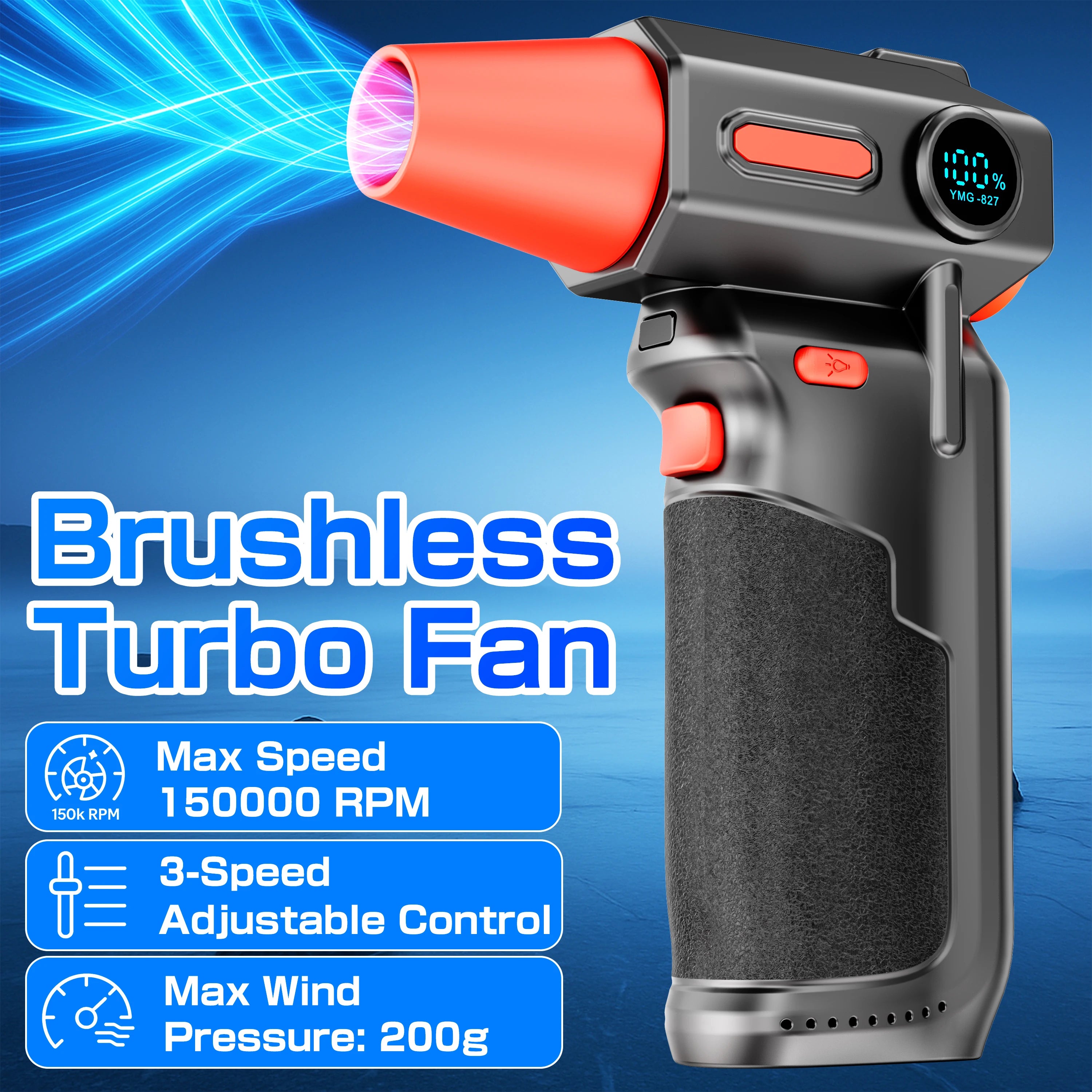 Handheld Turbo Fan For Car RV Truck Trailer Cleaning Jet Blower Tool Powerful Air Blower Electric Air Duster Rechargeable